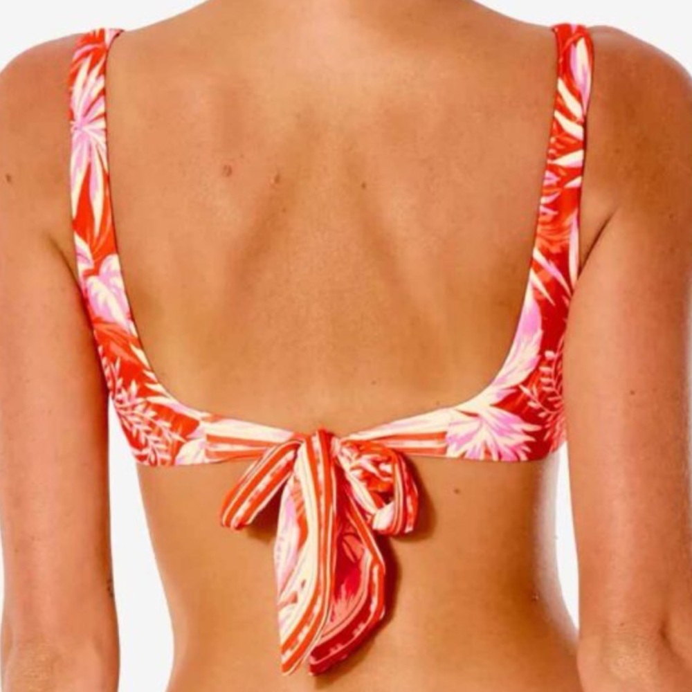 NWT Ripcurl Sun Rays Crop Bikini Top in Red Size M - Picture 3 of 10